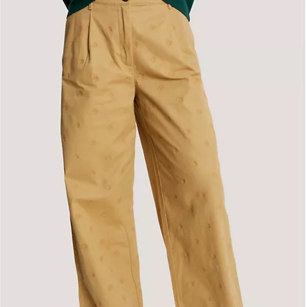 NWT woman pant TOMMY HILFIGER EMBROIDERED TH LOGO CHINO
